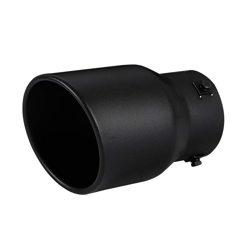 TriTrust Exhaust Tip, 2.5-3 inch inlet adjustable,Fit 2.5''/2.75''/3'' Outer diameter Tailpipe, 4.5'' Outlet 7'' Long Muffler Tip, Black Powder Coated Stainless Steel Tail Tip - Image 1